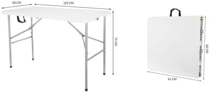 Masa pliabila Malatec 9996 (White/Grey)