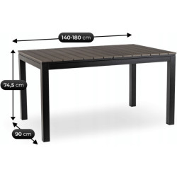 Стол раскладной Mebel Elite Argos 140/180 (Dark Grey/Black) Thumb