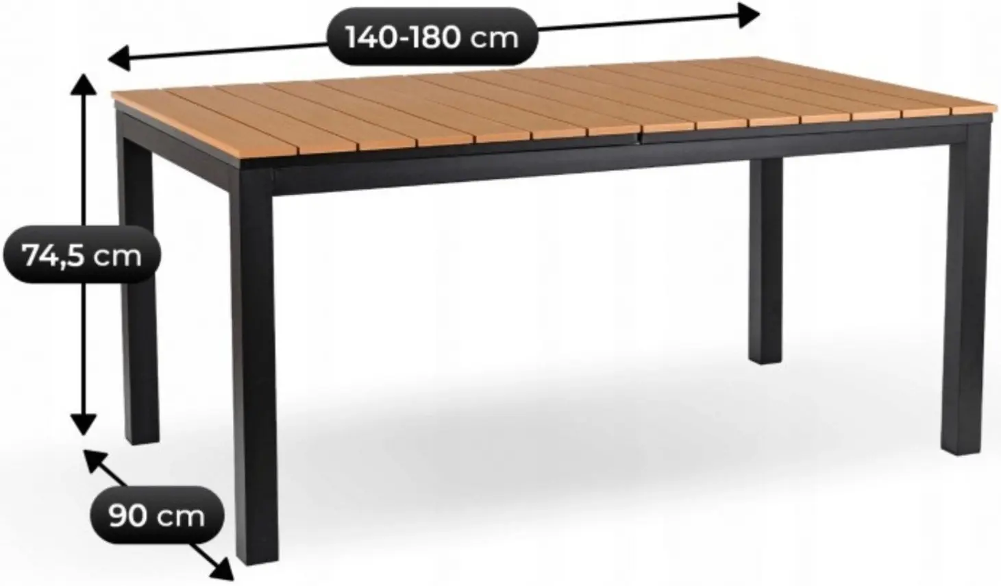Стол раскладной Mebel Elite Argos 140/180 (Oak/Black) - 7