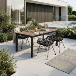 Стол раскладной Mebel Elite Argos 140/180 (Walnut/Black)