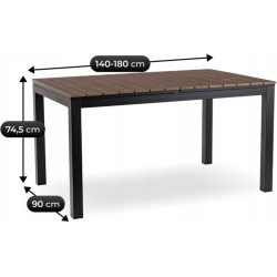 Стол раскладной Mebel Elite Argos 140/180 (Walnut/Black) Thumb
