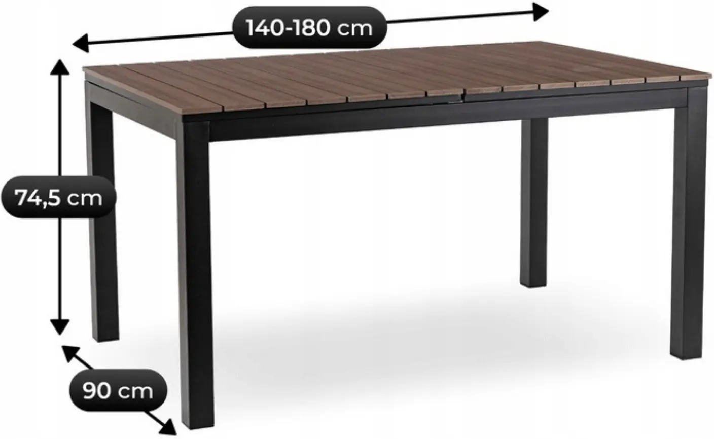 Стол раскладной Mebel Elite Argos 140/180 (Walnut/Black) - 7