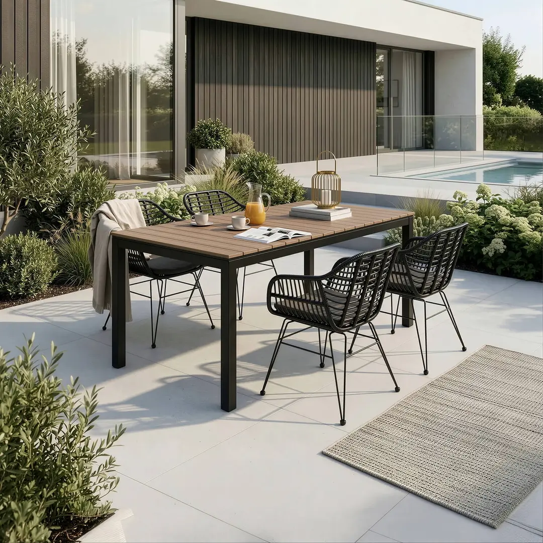 Стол раскладной Mebel Elite Argos 140/180 (Walnut/Black)