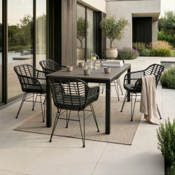 Стол раскладной Mebel Elite Argos 160/210 (Dark Grey/Black)