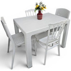 Masa Mobiland Rattan 100x70 (White) Thumb
