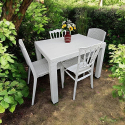 Masa Mobiland Rattan 100x70 (White)