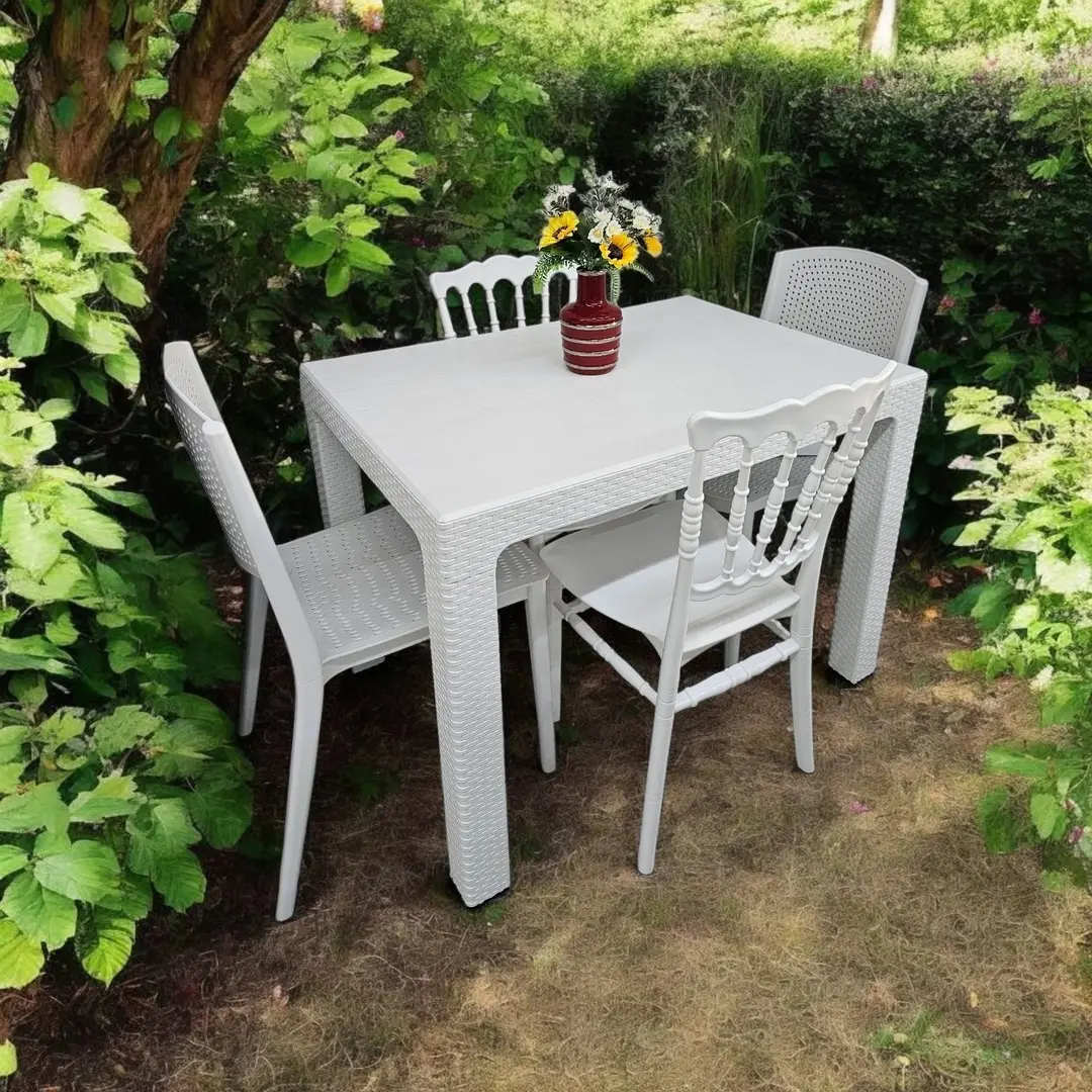 Masa Mobiland Rattan 100x70 (White)
