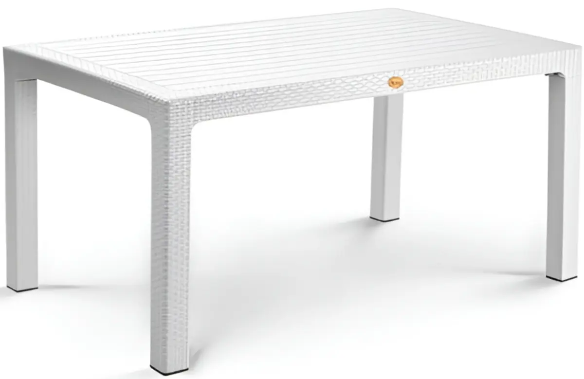 Masa Mobiland Rattan 150x90 (White) - 2