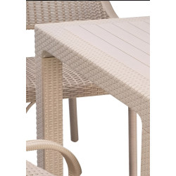 Masa Mobiland Rattan 90x90 (Cappuccino) Thumb