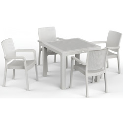 Masa Mobiland Rattan 90x90 (White) Thumb