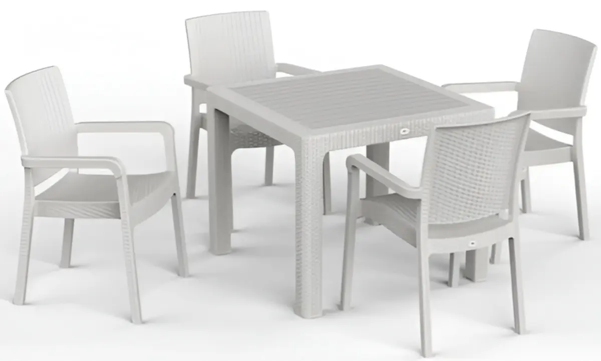 Masa Mobiland Rattan 90x90 (White) - 3