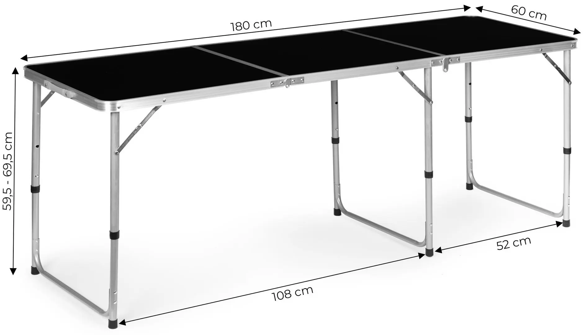 Masa pliabila Modern Home GB030-180 (Black/Silver) - 2