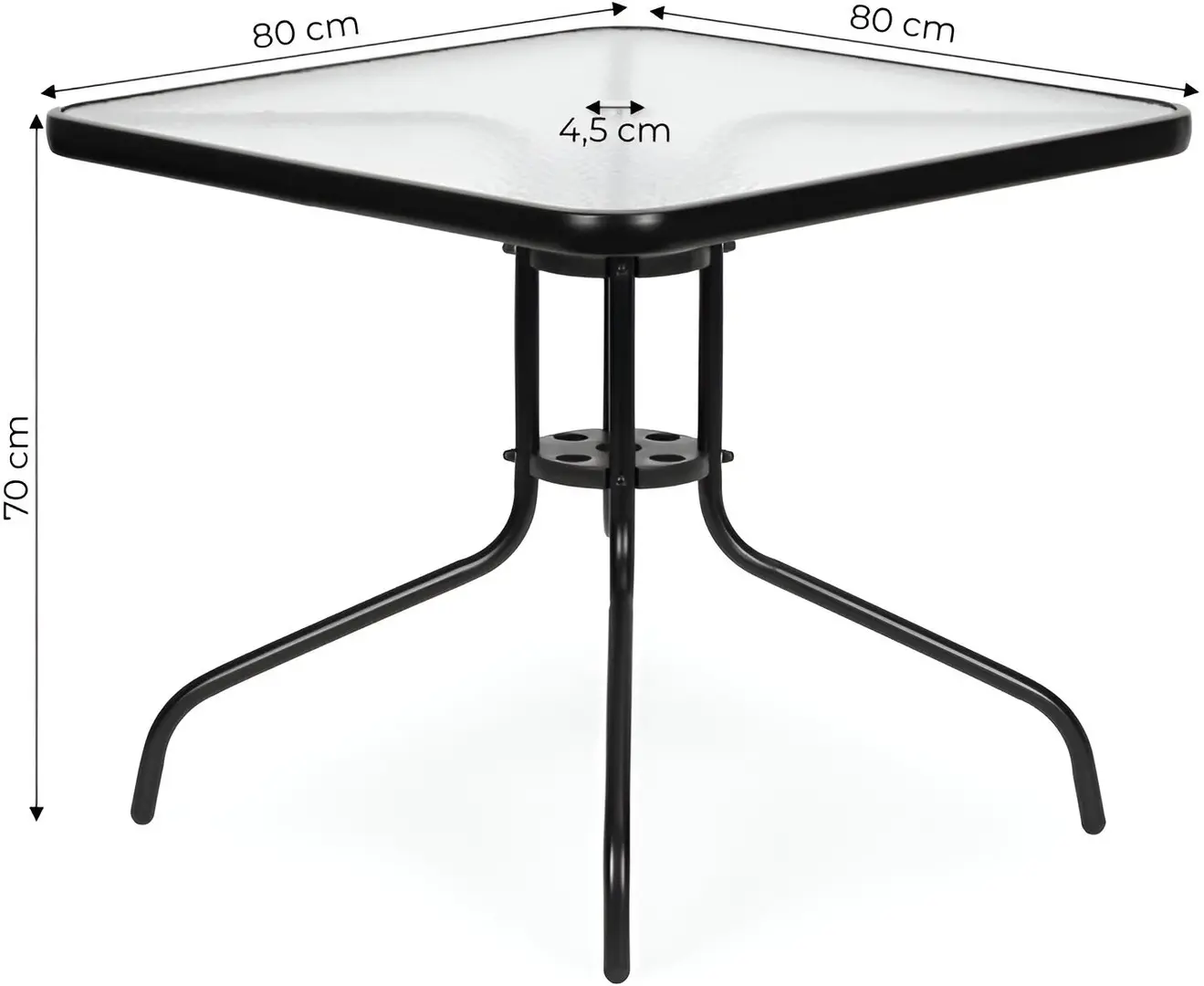 Стол MultiGarden SC-073A (Black/Transparent)