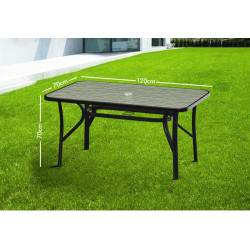 Masa de gradina MultiGarden SC-094-120 120x70 (Black/Transparent) Thumb