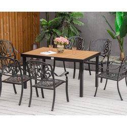 Masa Outsunny 84B-917ND (Black/Wood)