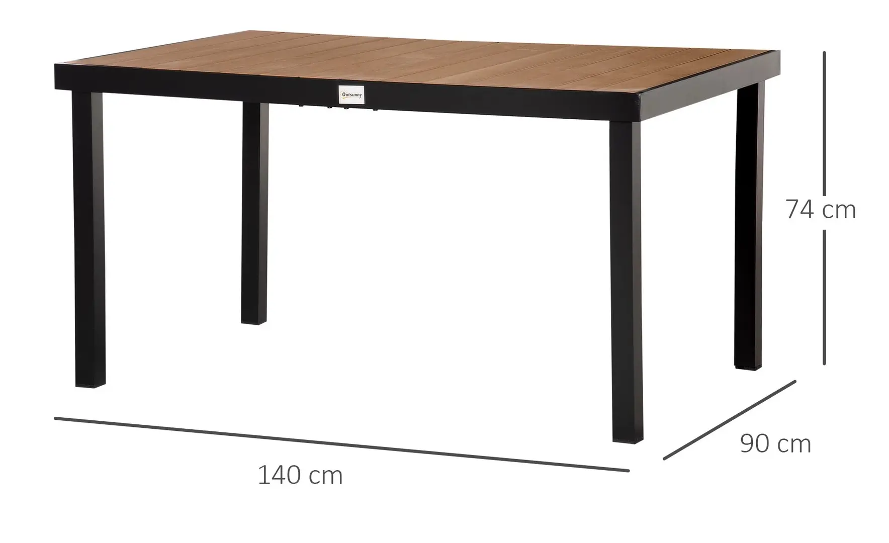 Masa Outsunny 84B-917ND (Black/Wood)