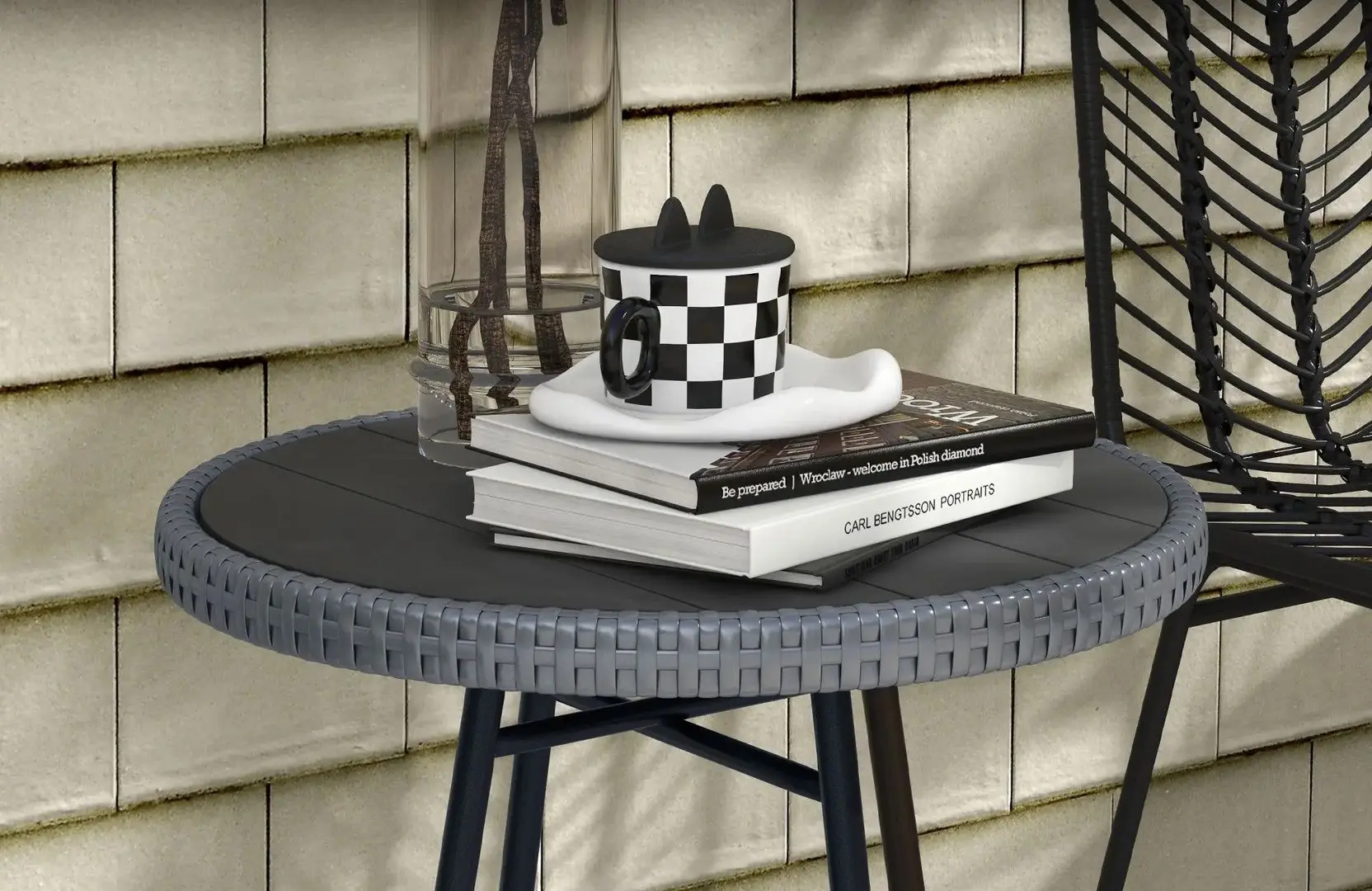 Masa Outsunny 867-192V00GY (Grey/Black)