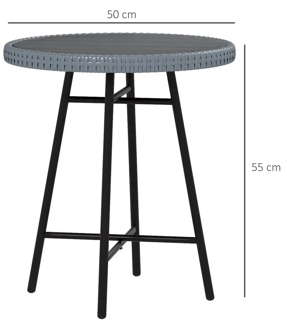 Masa Outsunny 867-192V00GY (Grey/Black)