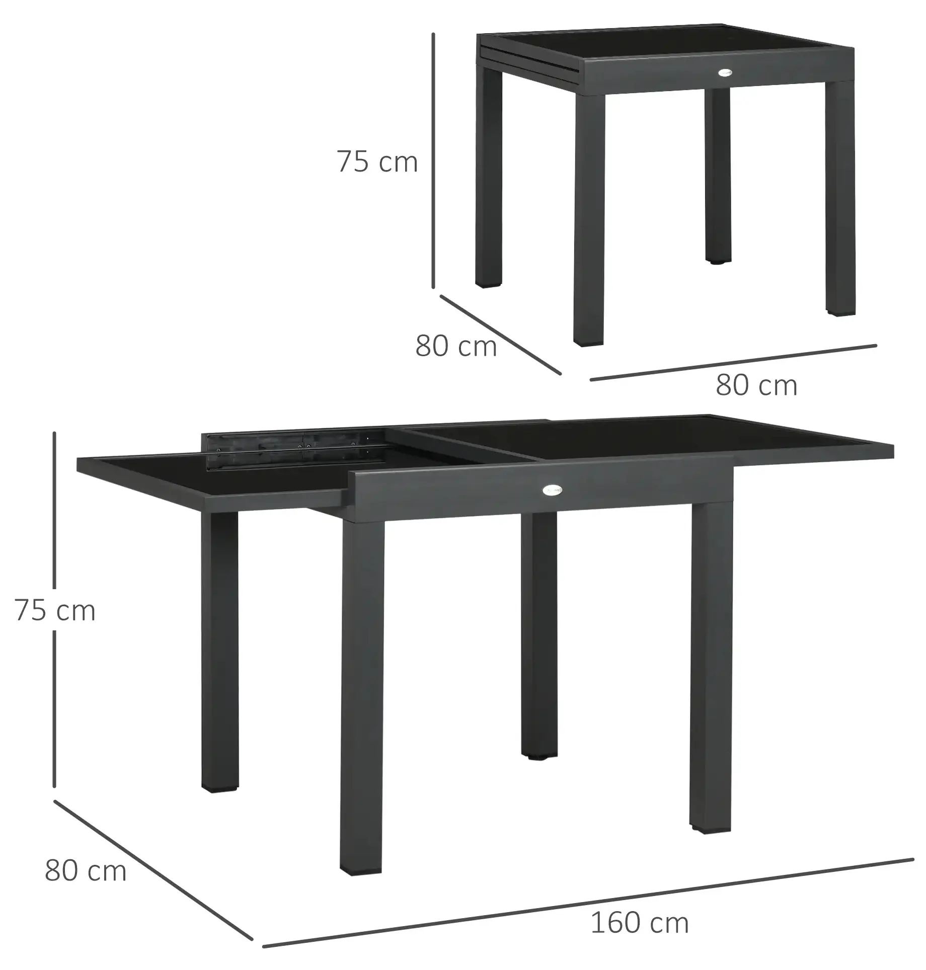 Стол садовый Outsunny 84B-297V00BK (Black) - 4