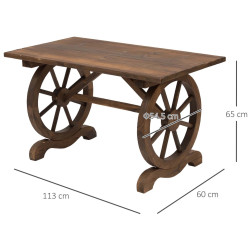 Masa Outsunny 84B-361 (Carbonized Wood) Thumb