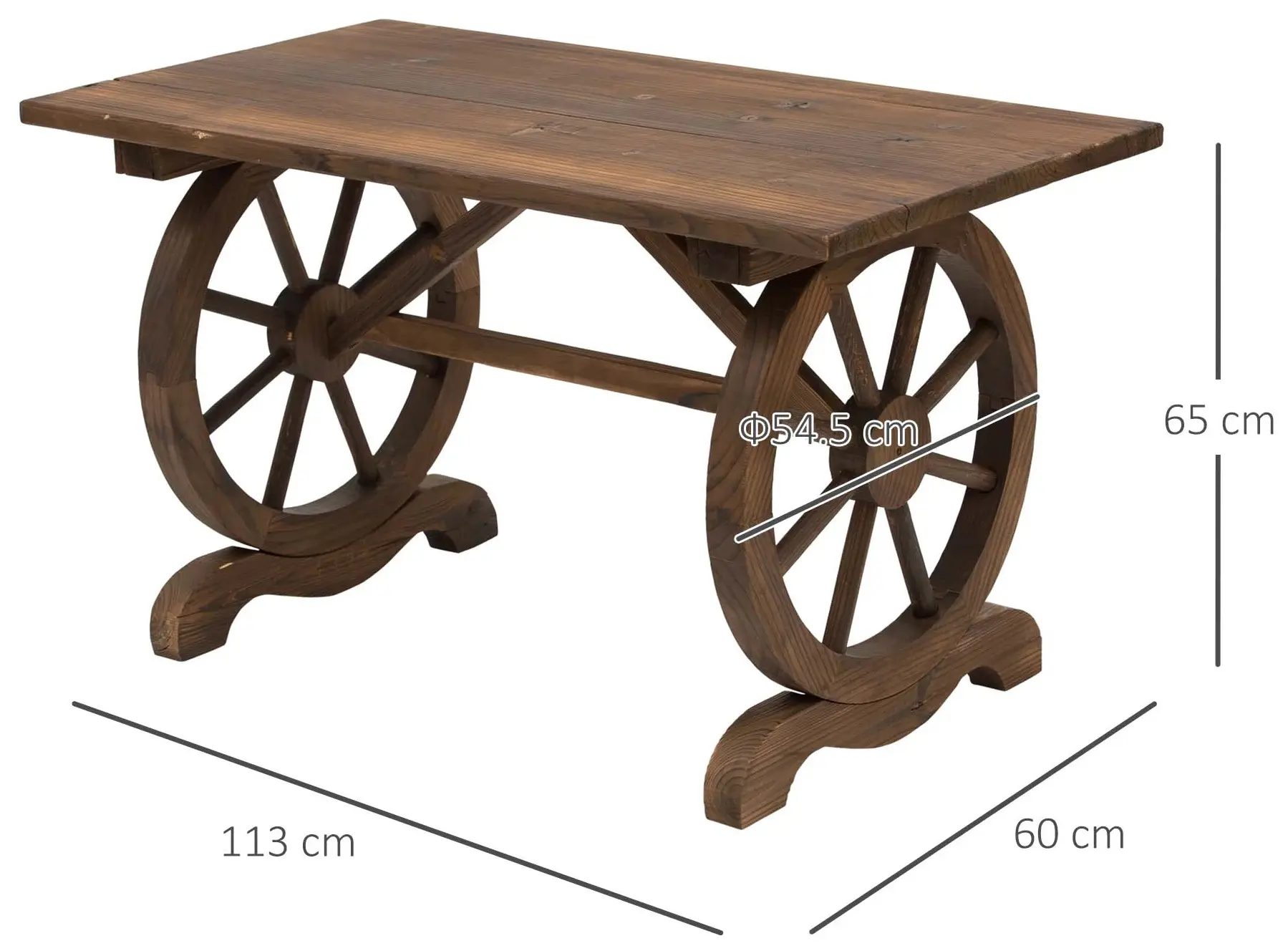 Masa Outsunny 84B-361 (Carbonized Wood) - 4