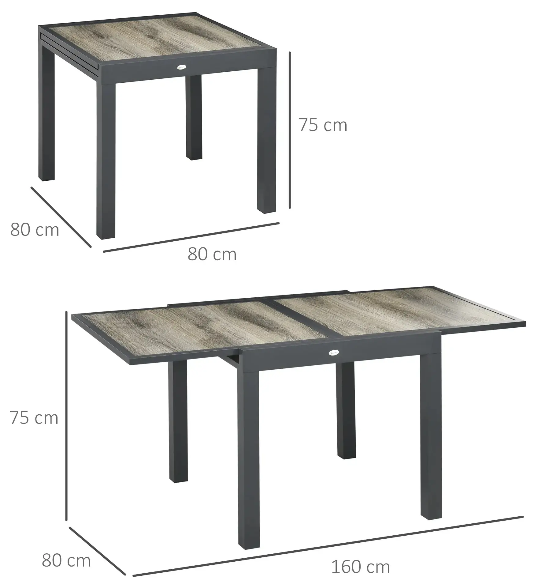 Стол садовый Outsunny 84G-076V00BG (Natural/Grey) - 4