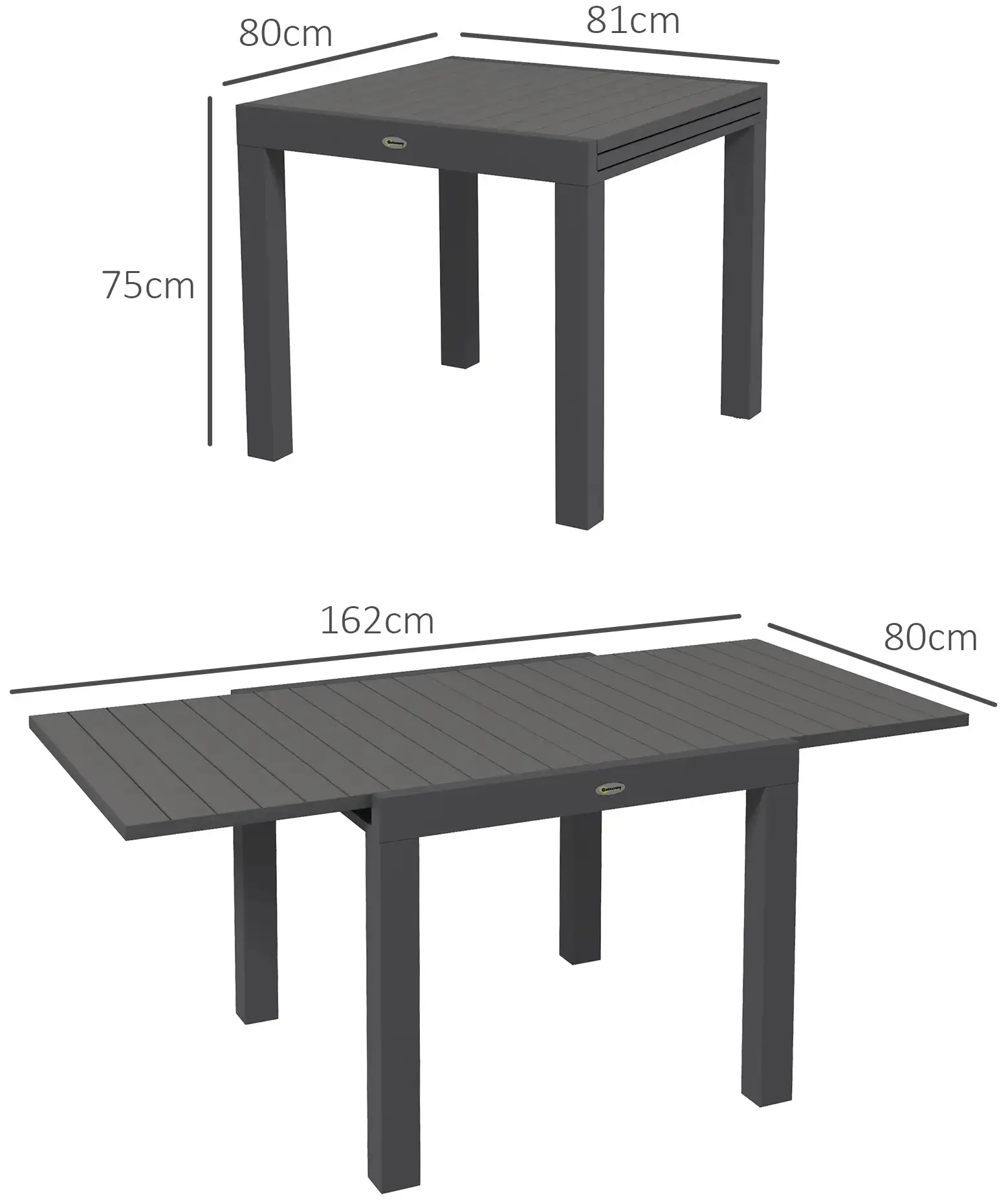 Стол садовый Outsunny 84G-368V00GY (Grey) - 4