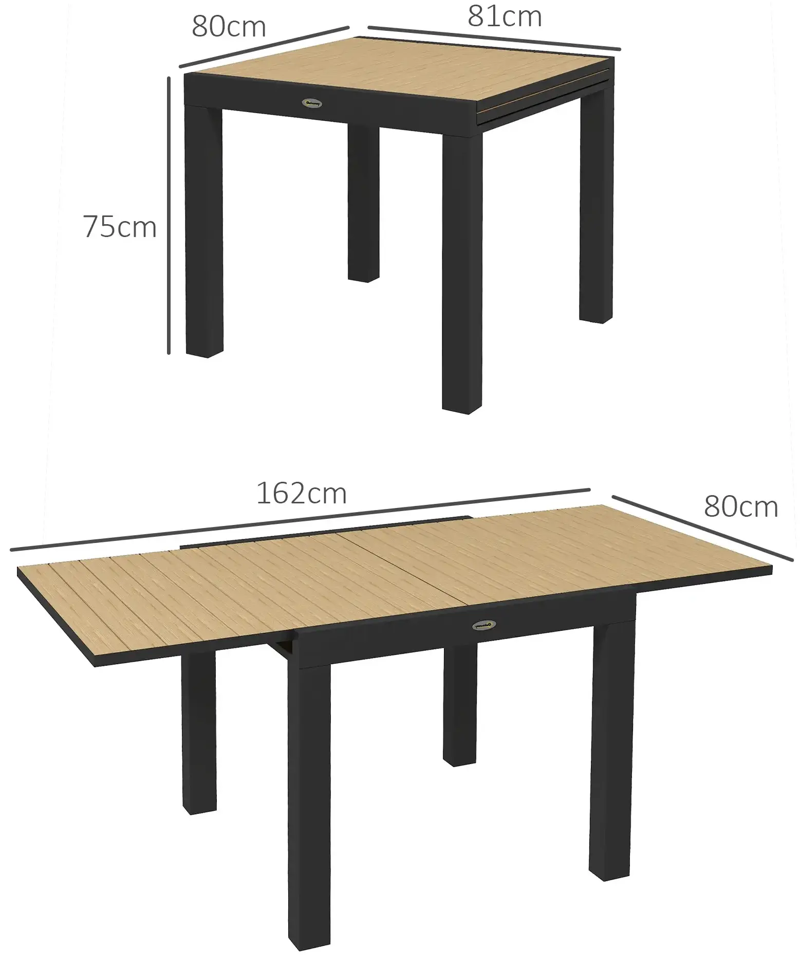 Masa de gradina Outsunny 84G-368V00YL (Natural/Black) - 4