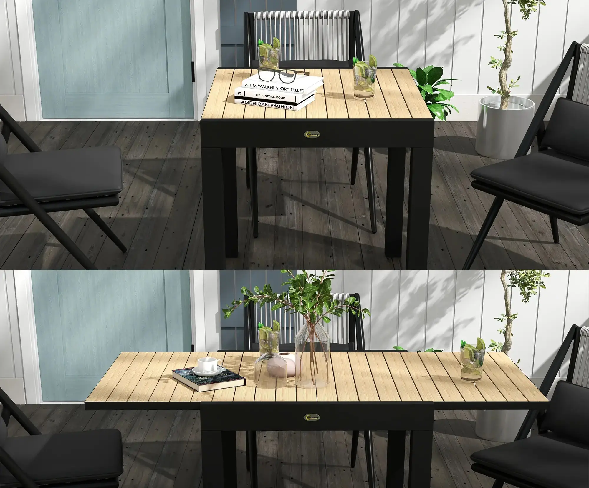 Masa de gradina Outsunny 84G-368V00YL (Natural/Black) - 5