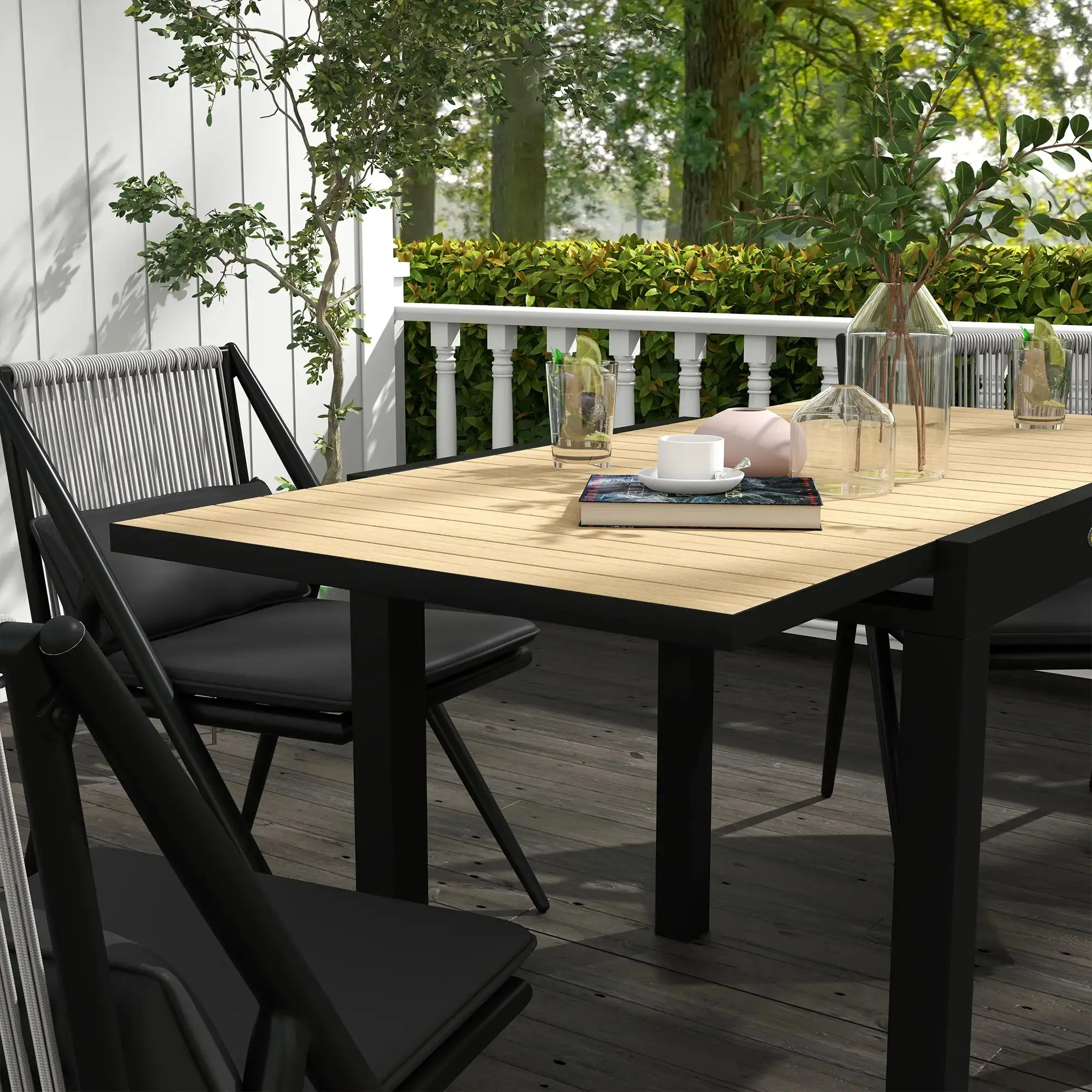 Masa de gradina Outsunny 84G-368V00YL (Natural/Black) - 6