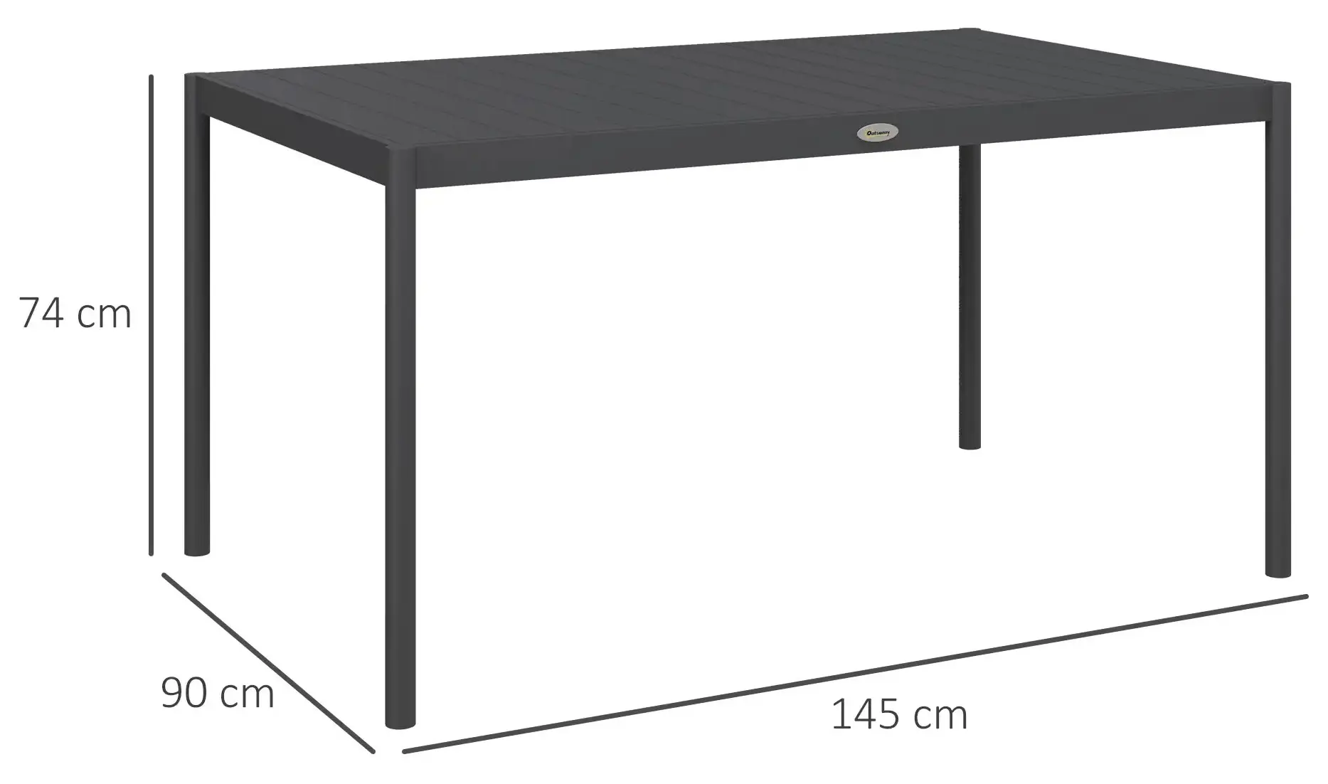 Masa de gradina Outsunny 84G-377V00CG (Dark Grey) - 4