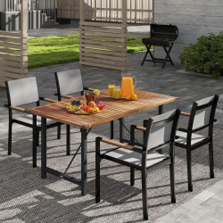 Стол садовый Outsunny 84G-514V00TK (Teak/Black)