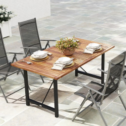 Masa de gradina Outsunny 84G-514V00TK (Teak/Black) Thumb