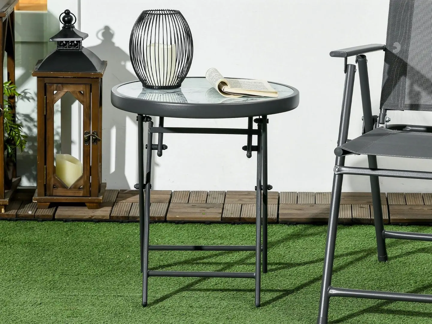 Masa pliabila Outsunny 84G-260V02CG (Dark Grey/White)