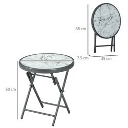 Masa pliabila Outsunny 84G-260V02CG (Dark Grey/White) Thumb