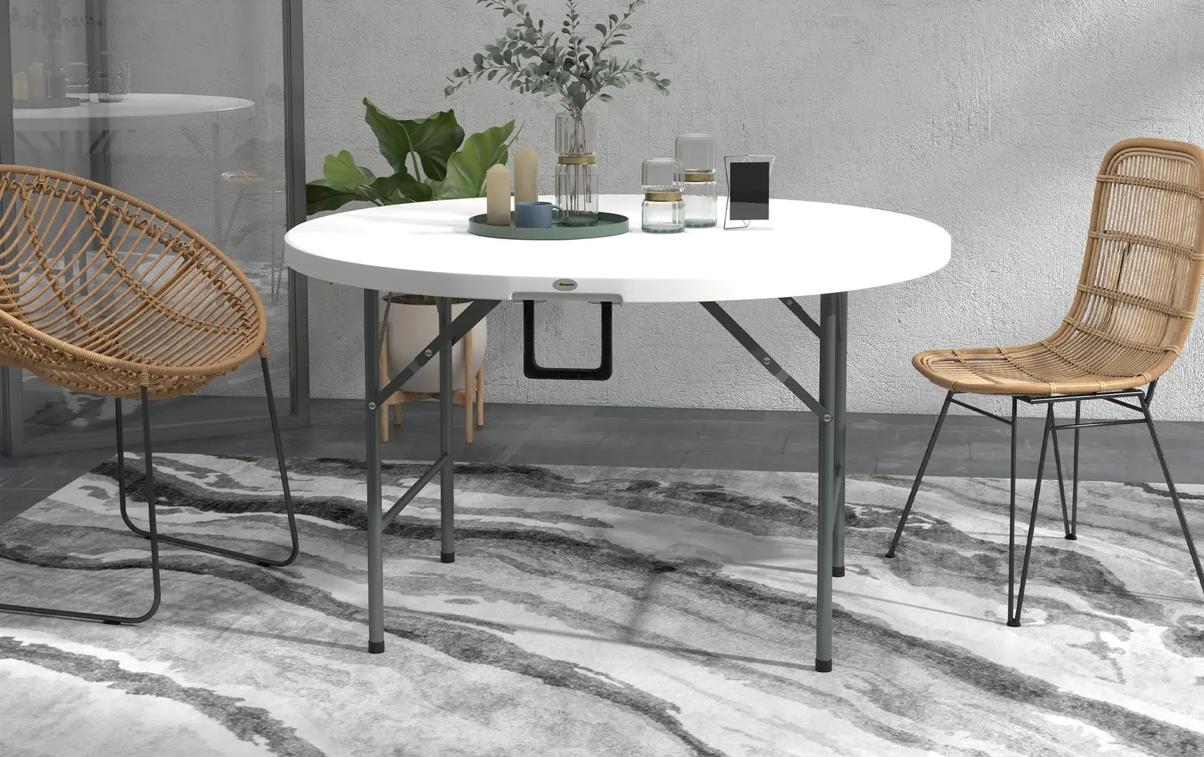 Стол складной Outsunny 84G-288V00WT (White)