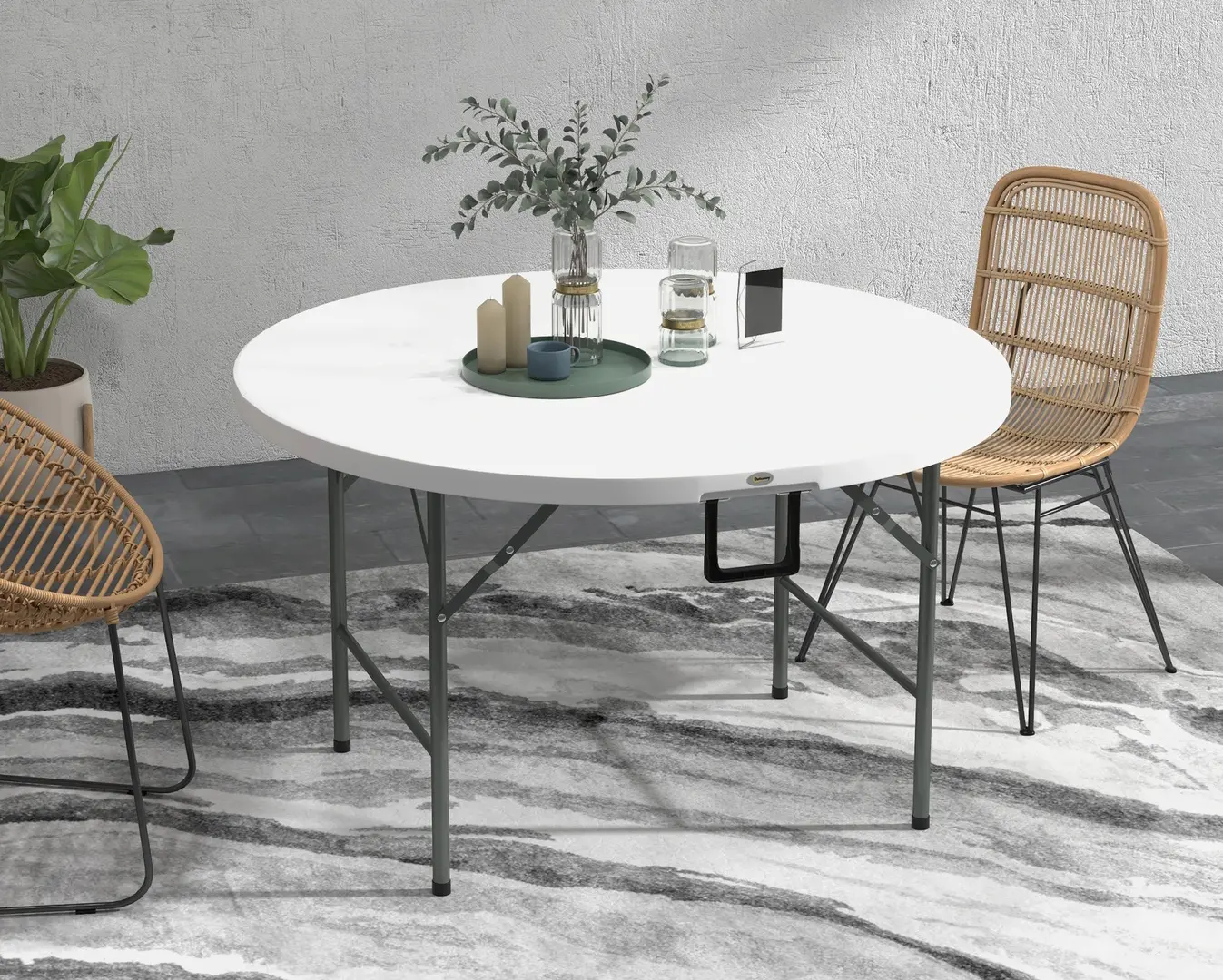 Стол складной Outsunny 84G-288V00WT (White)