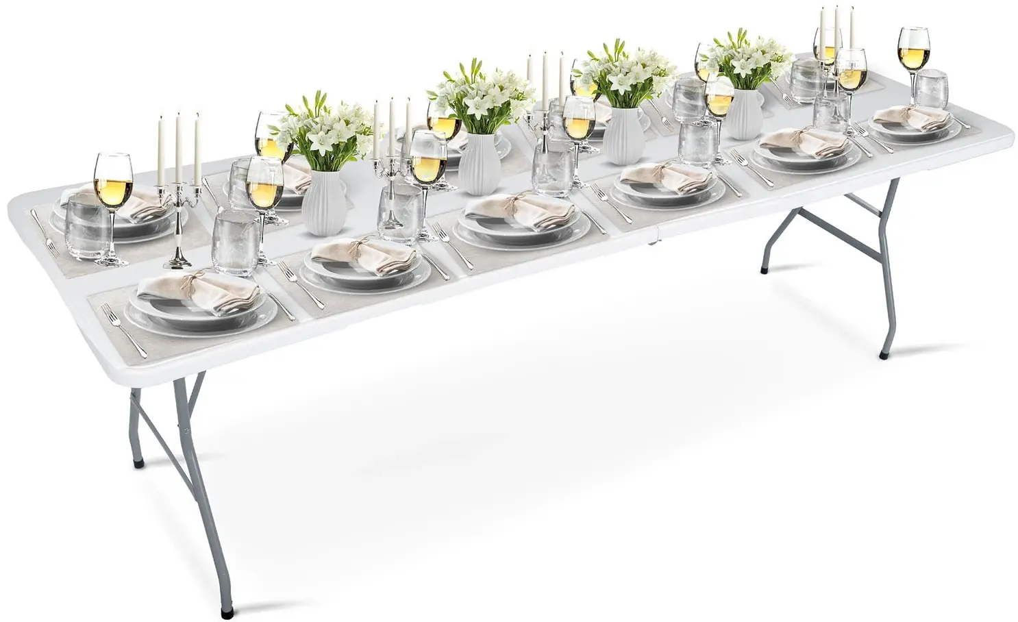 Стол складной Plonos 440100 244cm (White) - 6