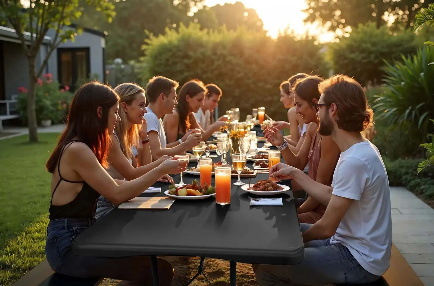 Masa pliabila Plonos 440101 244cm (Black) - 6