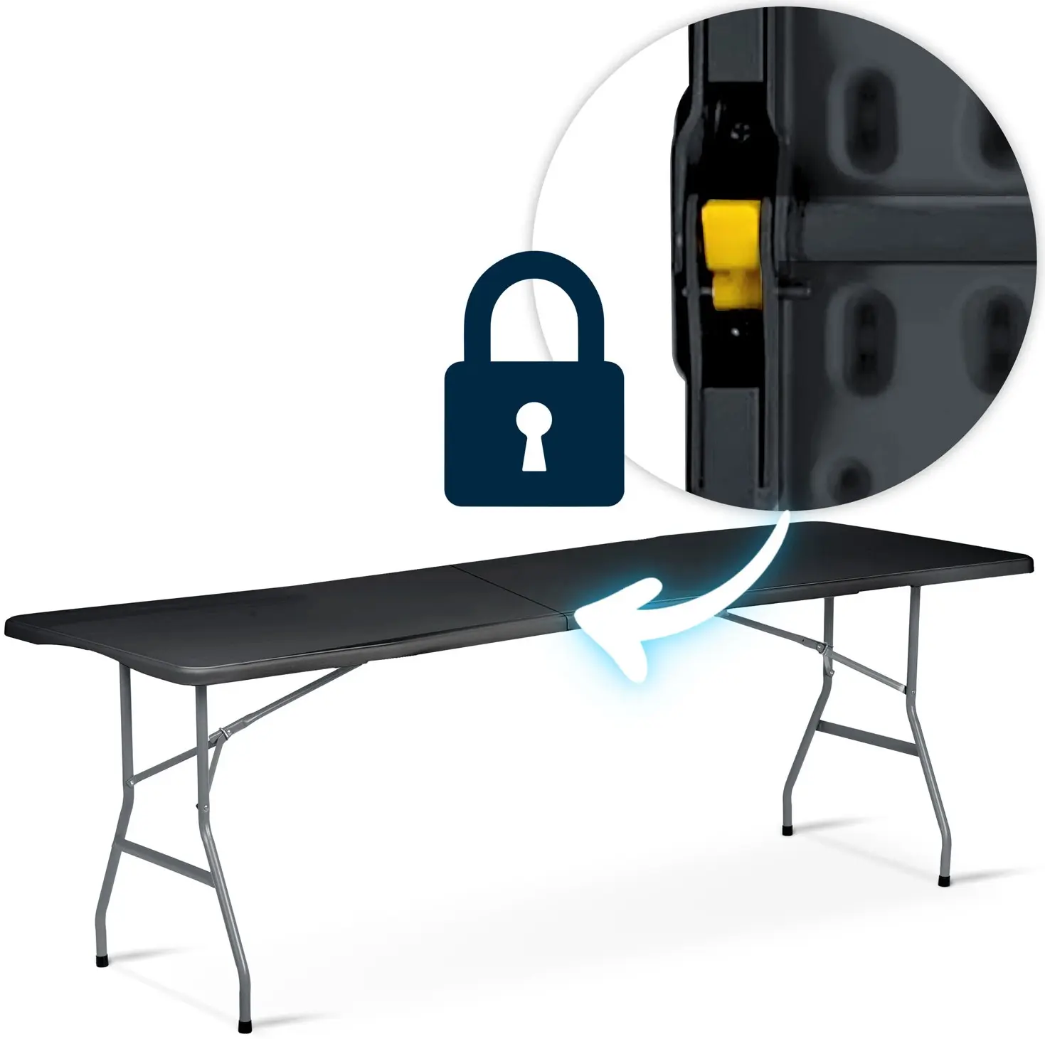 Masa pliabila Plonos 440101 244cm (Black) - 7