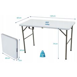 Стол складной Saska Garden 1039794 60x120 (White) Thumb