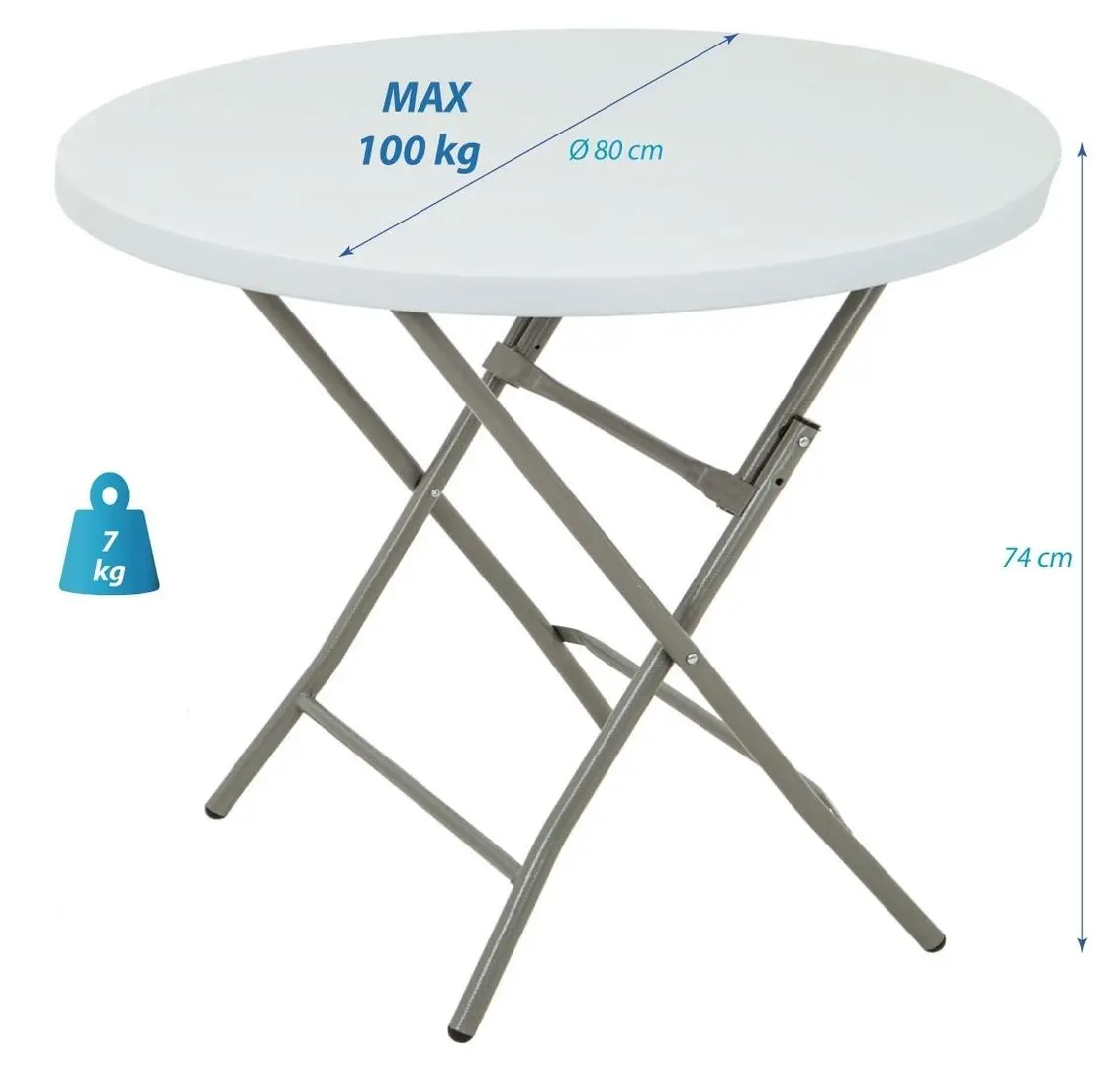 Masa pliabila Saska Garden 1039824 80x74 (White/Silver) - 6