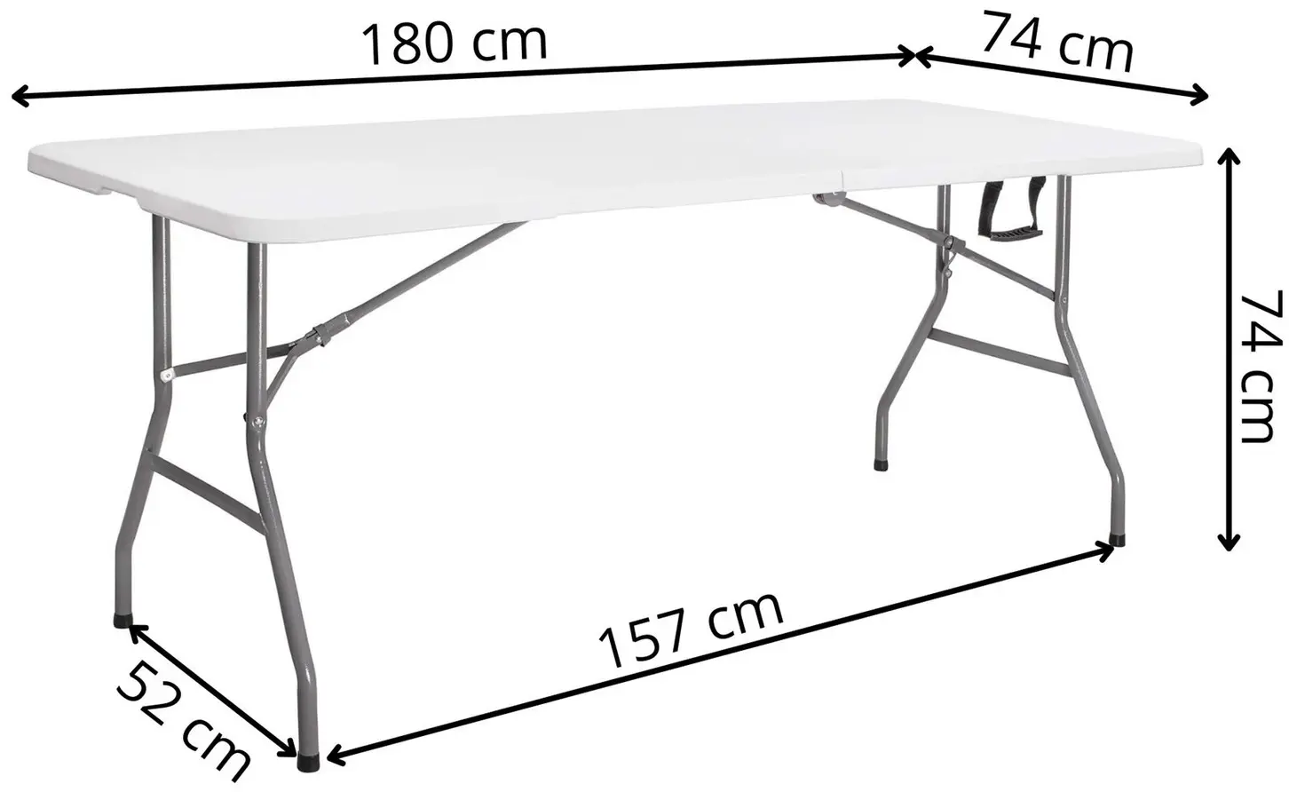 Masa pliabila Springos Raut GF0108 (White) - 8