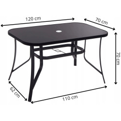 Стол Springos Toscana GF0077 (Black) Thumb