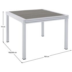 Masa extensibila Tempo Kondela Dorio 75x100/200 (White/Grey) Thumb