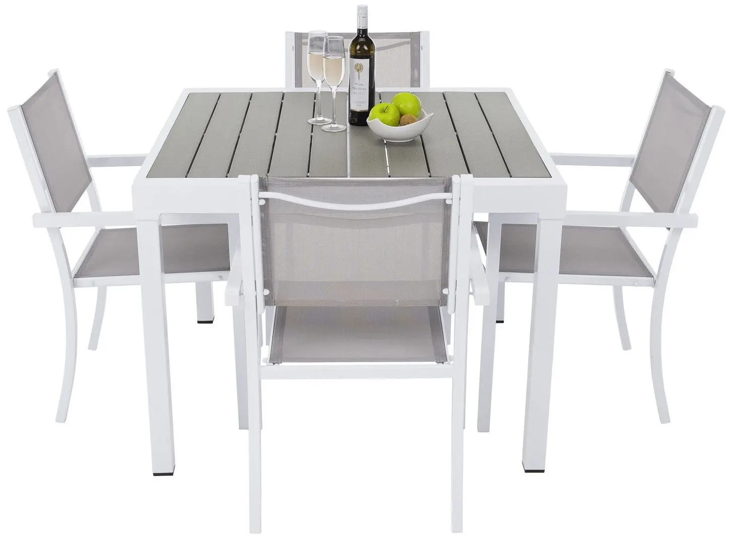 Masa extensibila Tempo Kondela Dorio 75x100/200 (White/Grey)