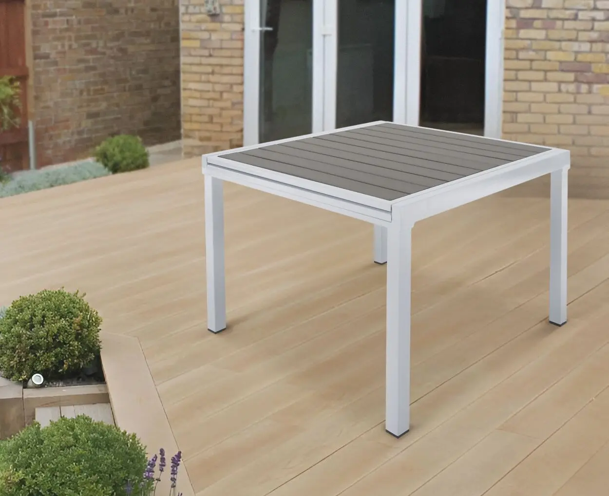 Masa extensibila Tempo Kondela Dorio 75x100/200 (White/Grey)