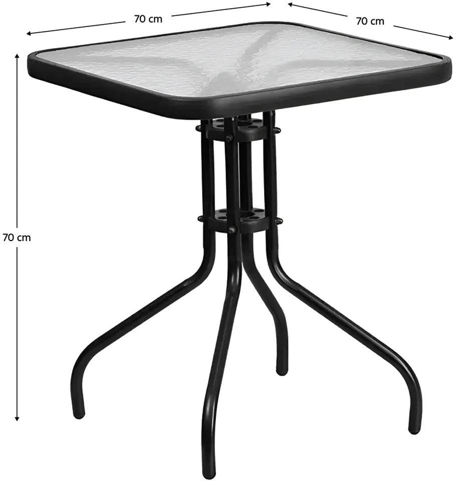 Masa Tempo Kondela Freny (Black/Transparent)