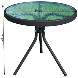 Masa Tempo Kondela Habir 46x50 (Black/Transparent) Thumb