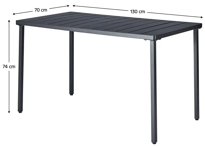 Masa Tempo Kondela Salton 74x130 (Black)